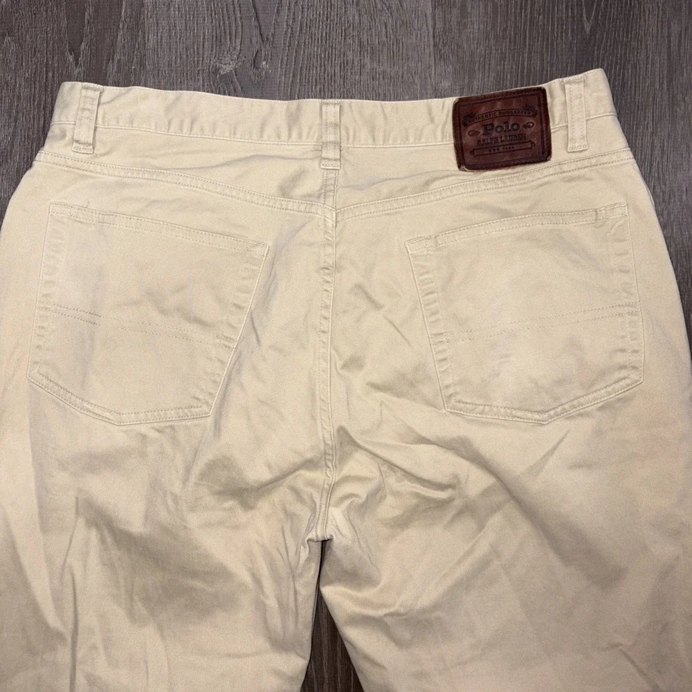 Vintage Polo Ralph Lauren 5 Pocket Twill Pants 34x30 Khaki Relaxed Straight